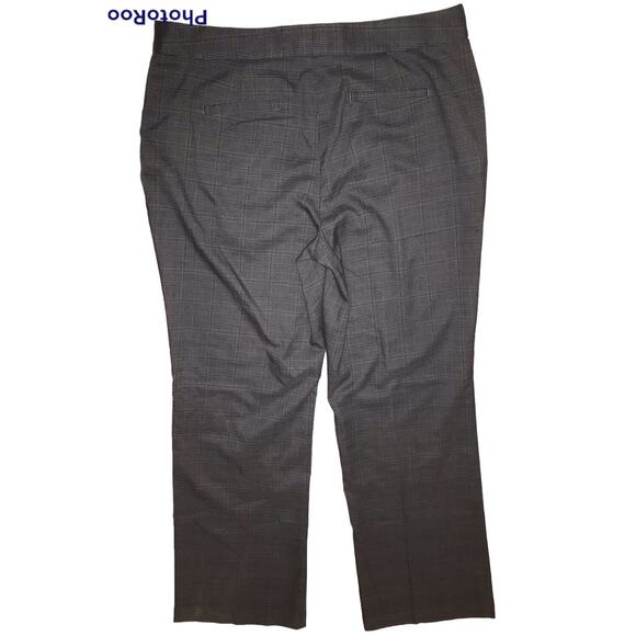 NWT Relativity Dress Pants Womens size 14 Black Business Charcoal & Plum Plaid - Picture 3 of 7